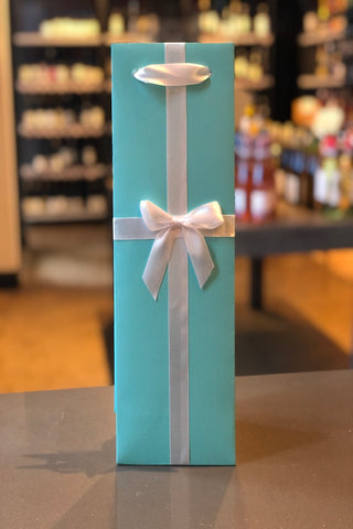 "Audrey" Turquoise Wine Gift Bag